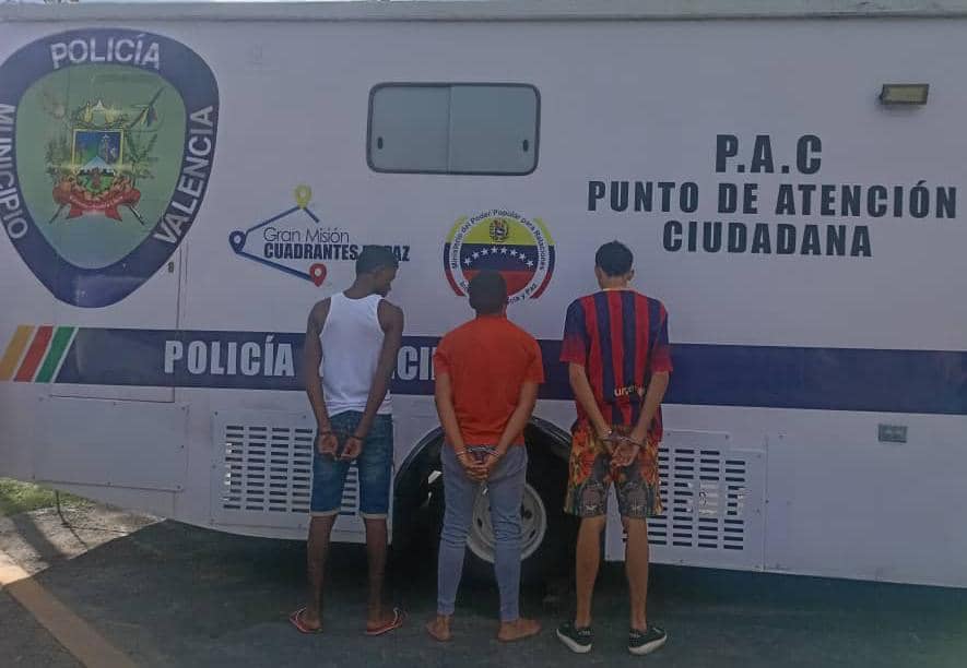 Polivalencia capturó a tres azotes de la comunidad Bendición de Dios en Miguel Peña